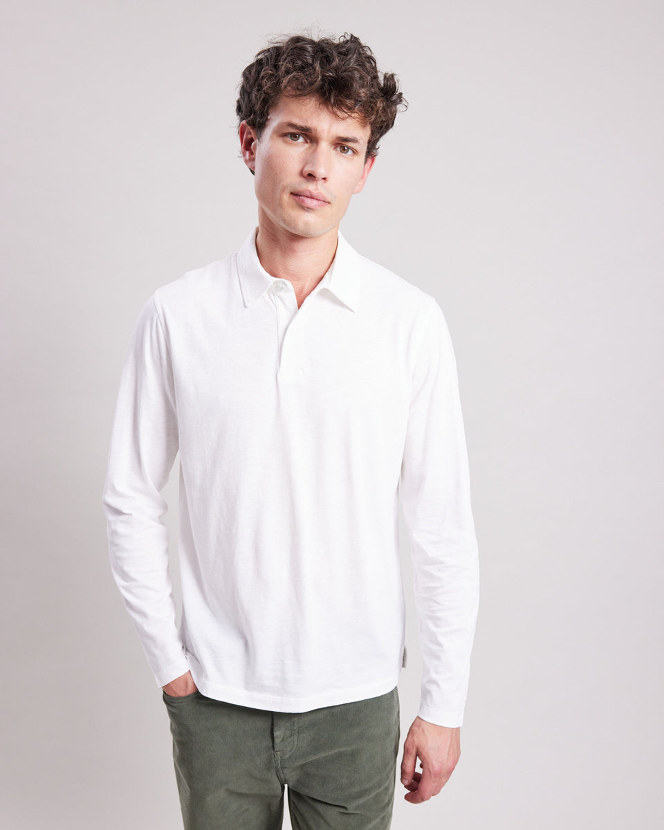 Polo Homme en coton slub Blanc - Image principale