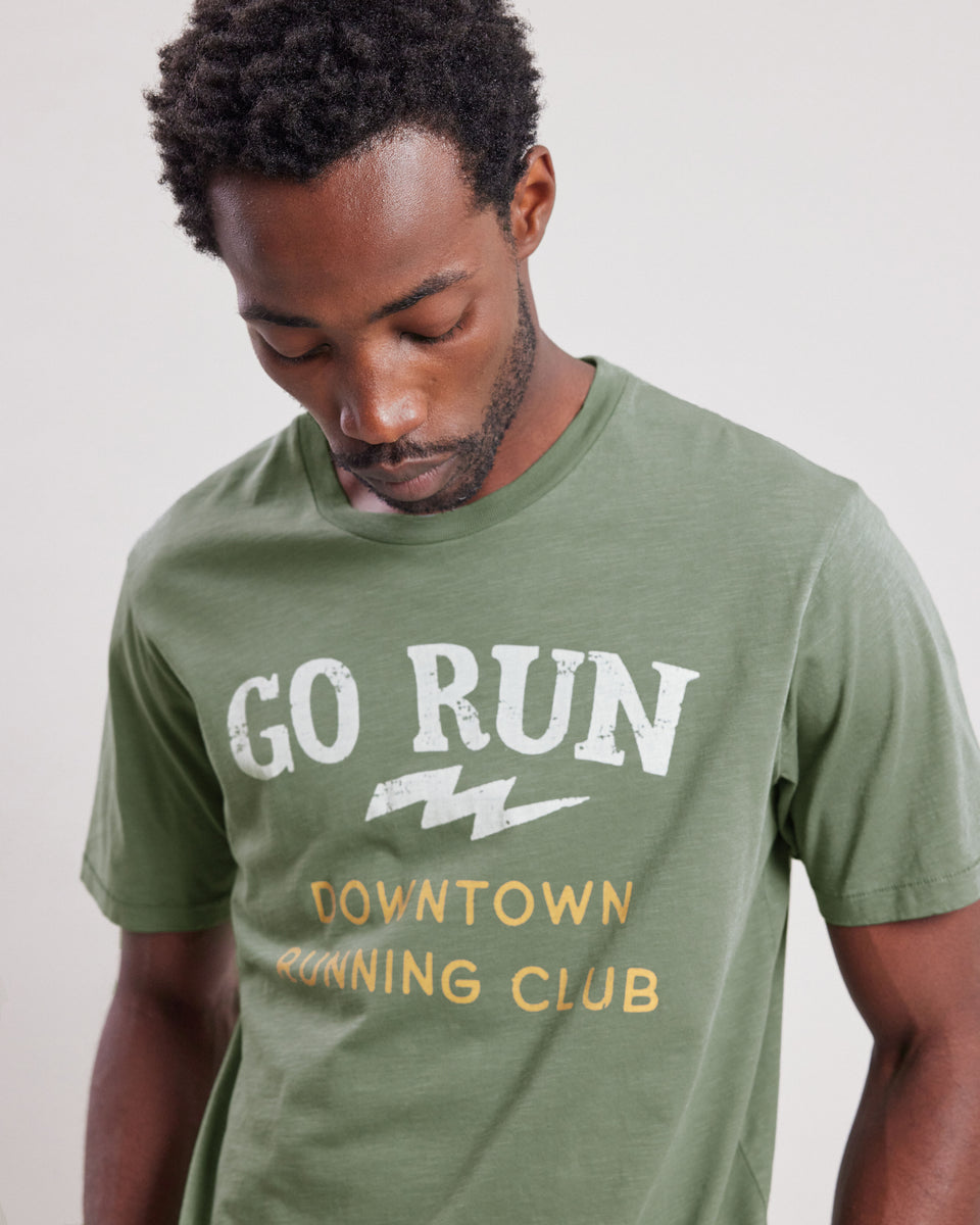 Tee shirt Homme en coton slub imprimé