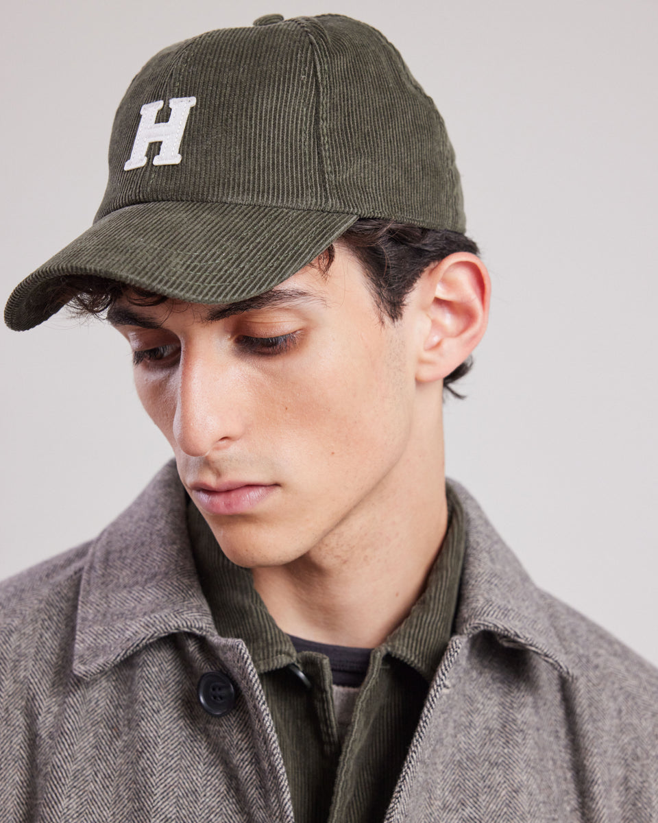 Casquette Homme en velours côtelé Vert Olive Cap H - Image principale