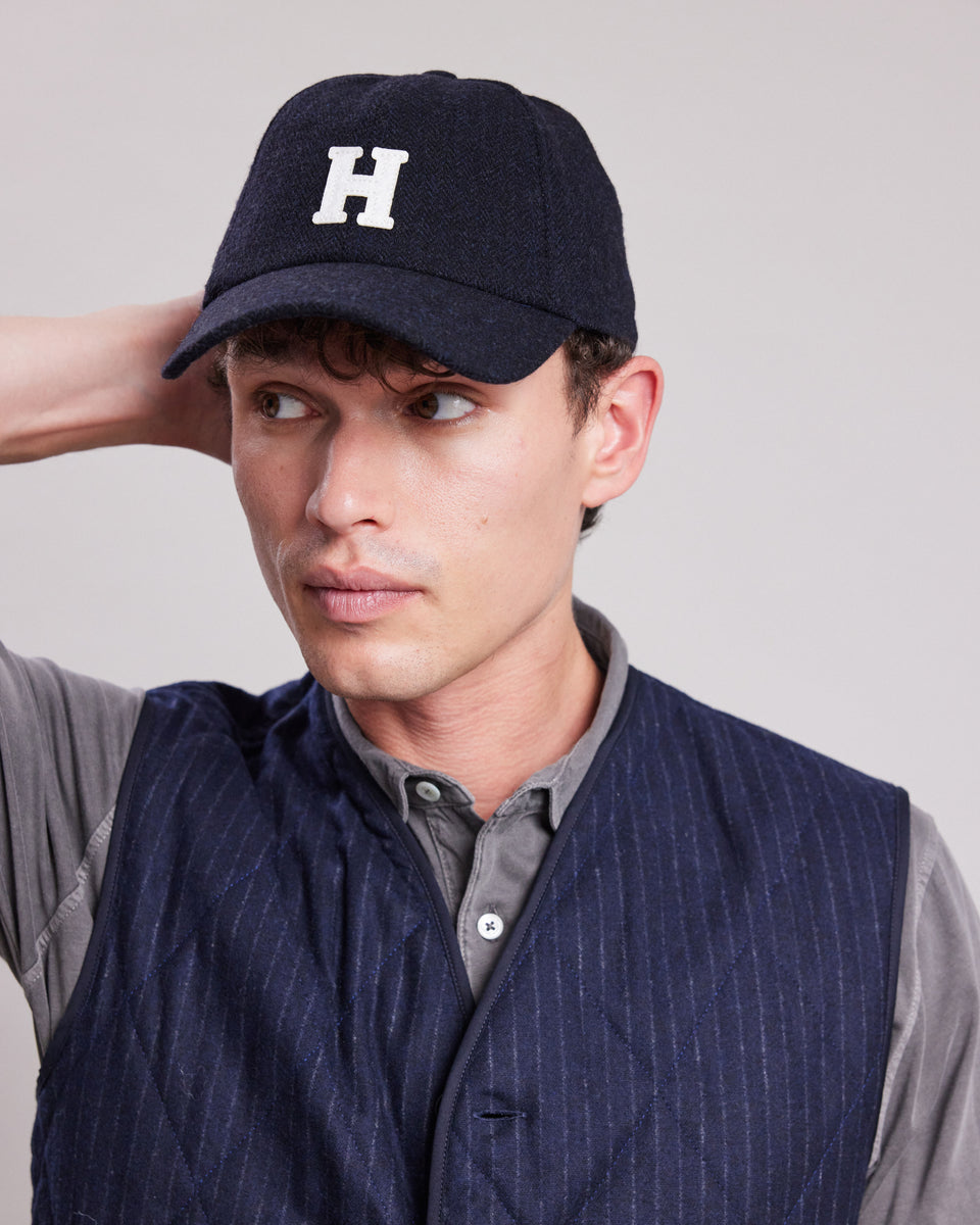 Casquette Homme en Laine à chevrons Bleu Marine Cap H - Image alternative