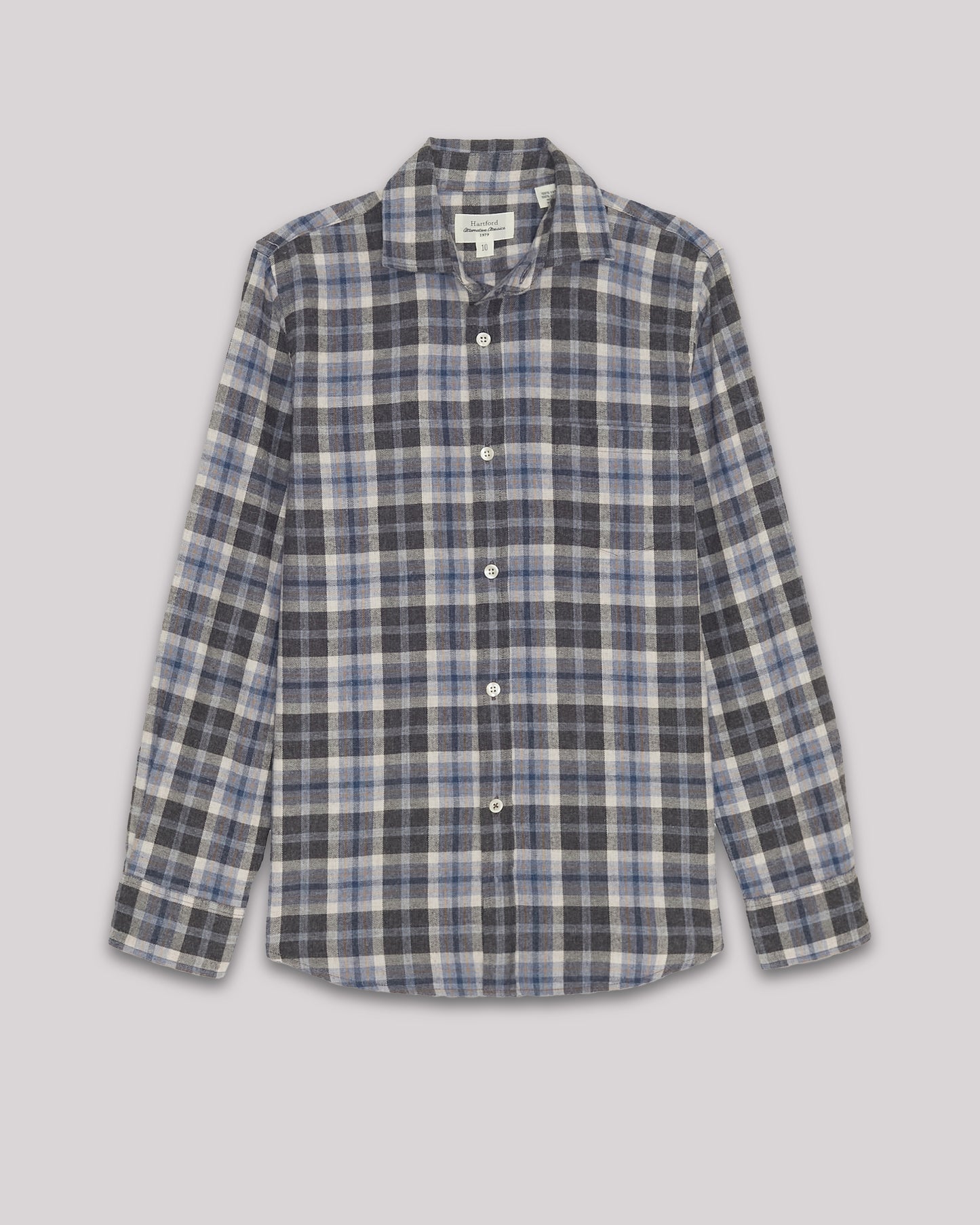 Chemise Garcon en flanelle à carreaux Gris & Bleu Paul