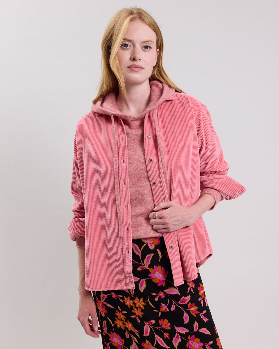 Chemise Femme en velours côtelé Rose Poudré Cinema - Image alternative