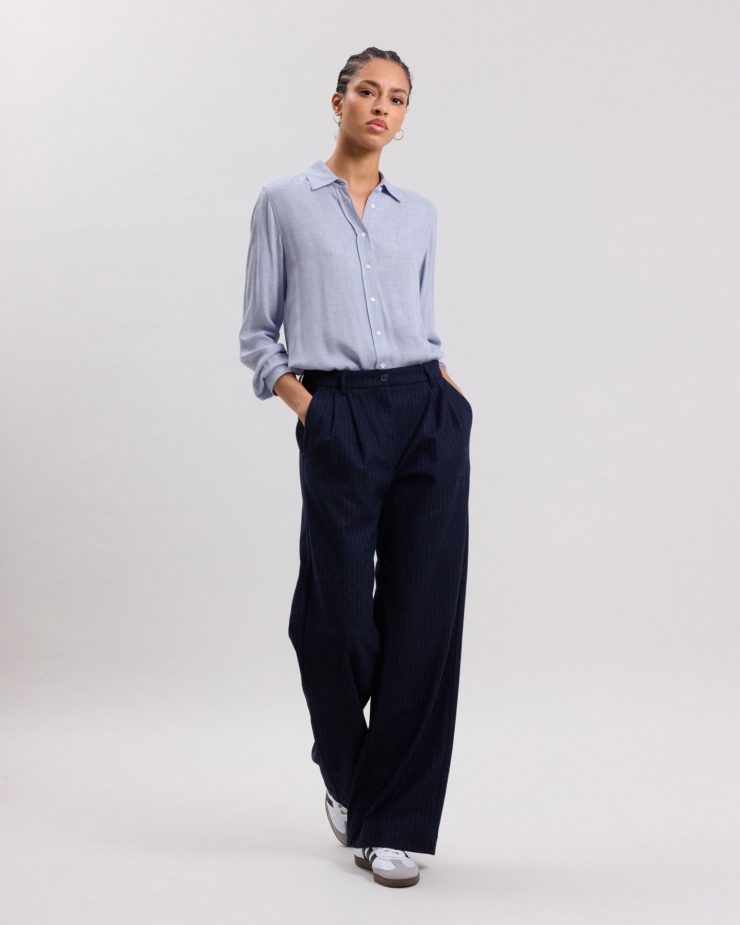 Coraz Women's Heather Blue Blend Wool Shirt