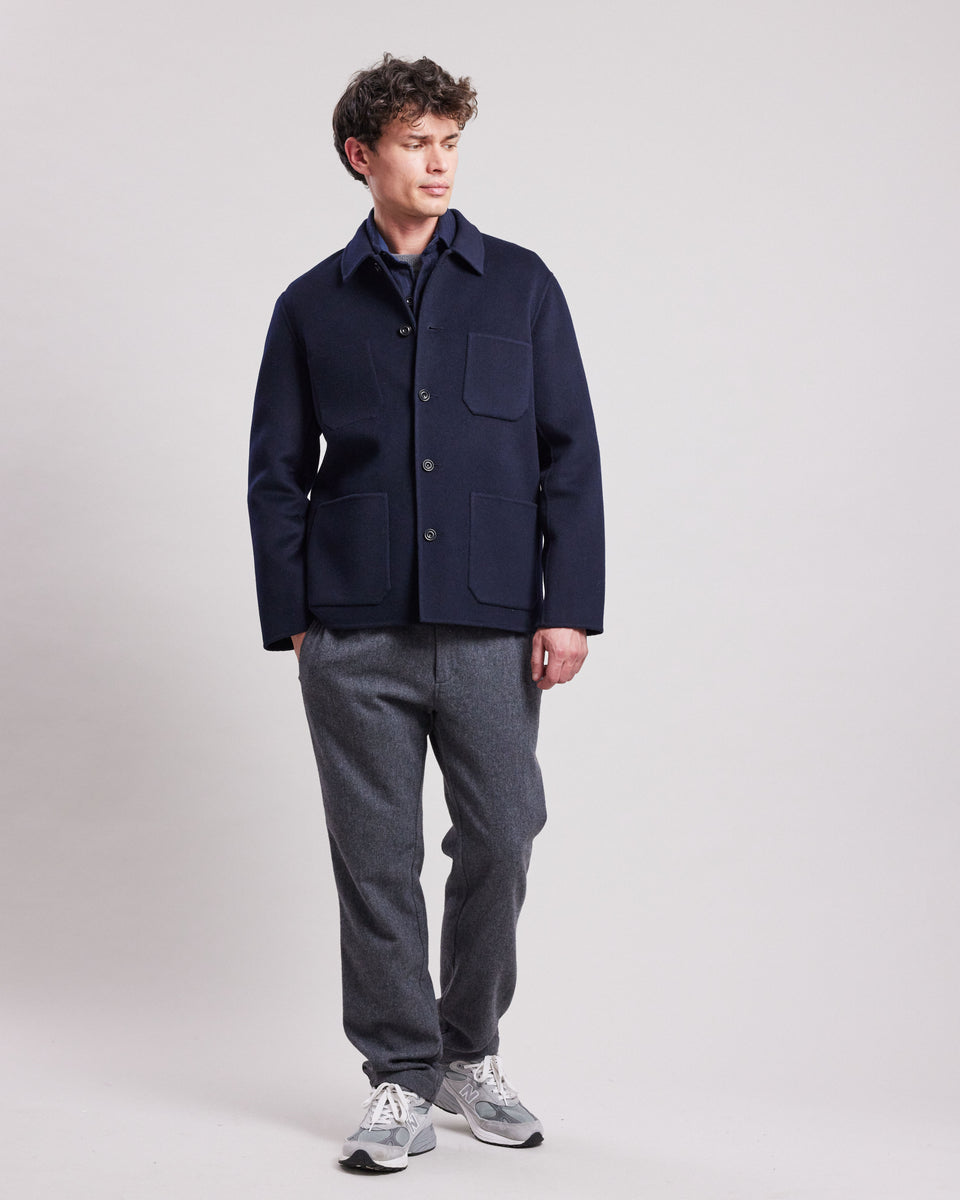 Veste Homme en laine double face Bleu Marine Jay - Image alternative