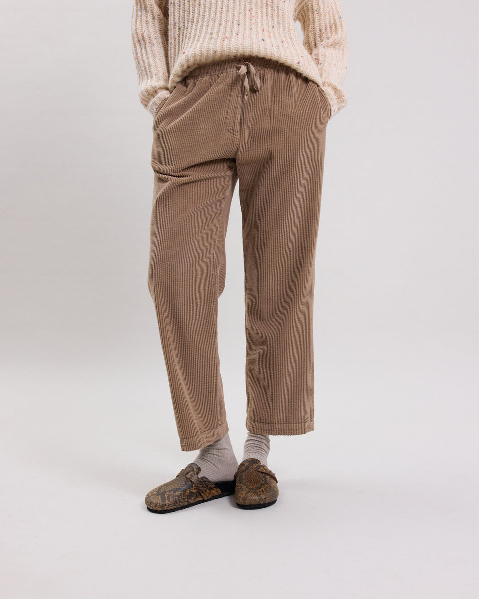 Pantalon Femme en velours côtelé Taupe Peyo - Image alternative