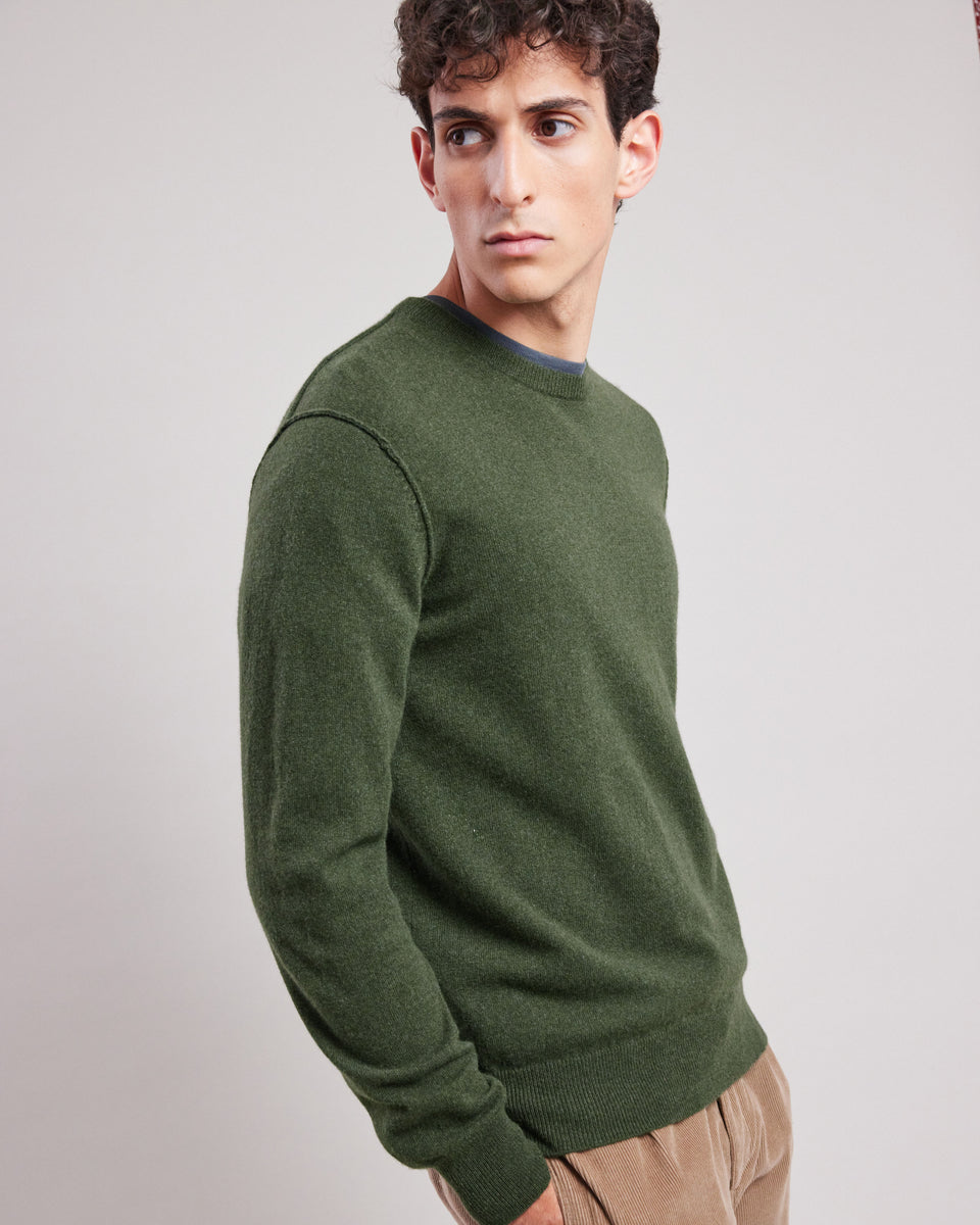 Pull Homme en laine & cachemire Vert Forêt - Image principale