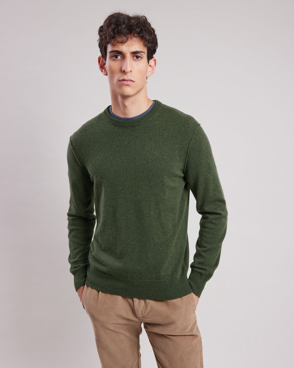Pull Homme en laine & cachemire Vert Forêt - Image alternative