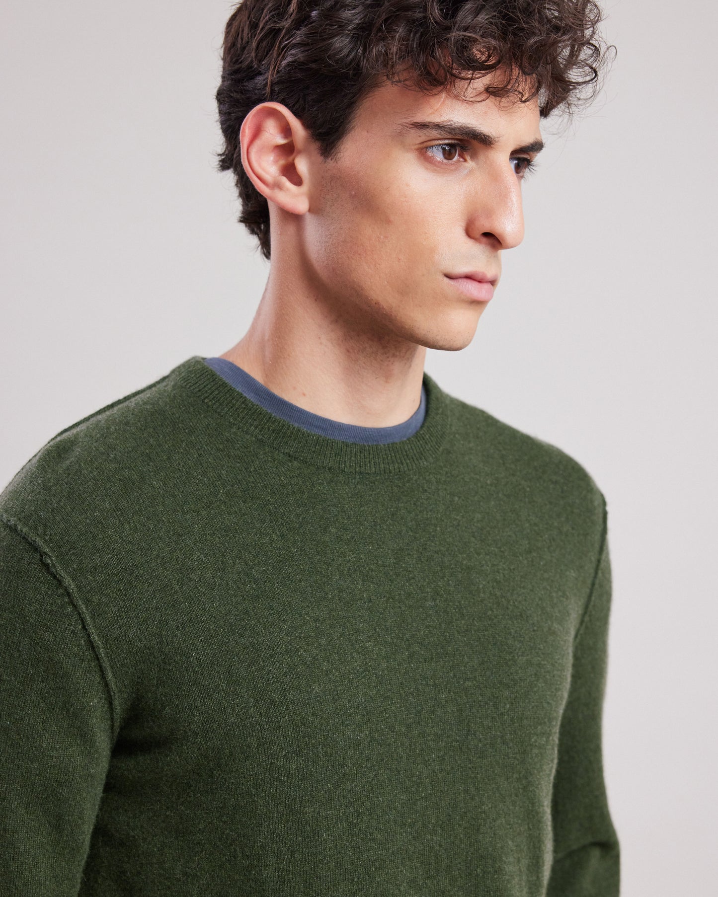 Pull Homme en laine & cachemire Vert Forêt