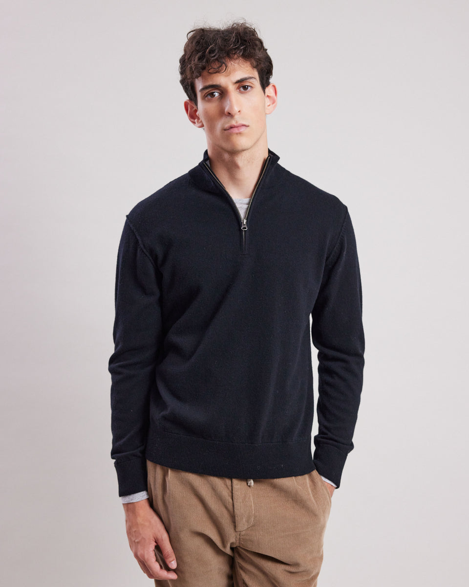 Pull trucker Homme en laine & cachemire Noir - Image principale