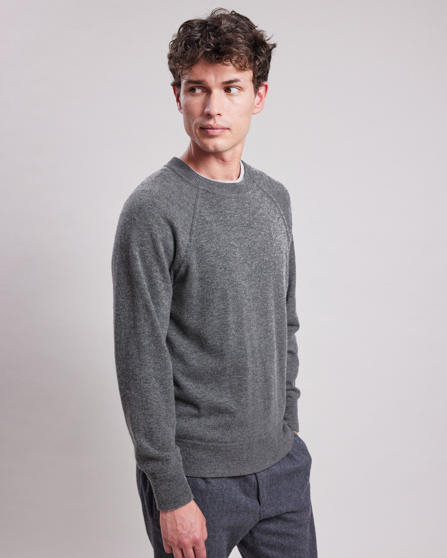 Pull Homme en laine & cachemire Gris