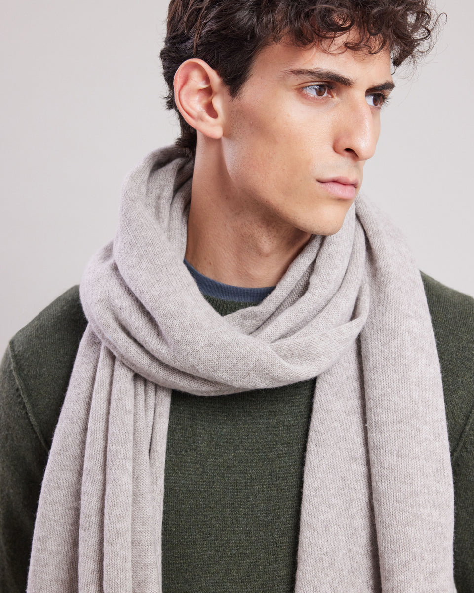 Echarpe Homme en laine & cachemire Naturel - Image alternative