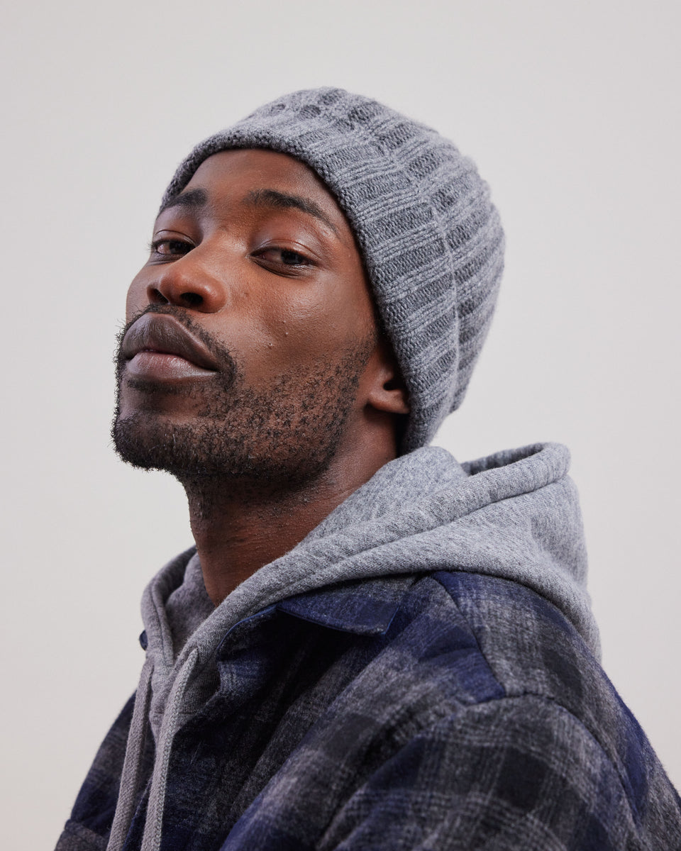 Bonnet Homme en laine & cachemire Gris - Image principale