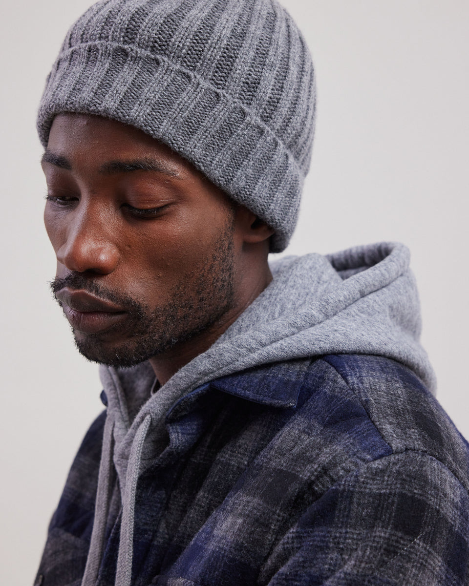 Bonnet Homme en laine & cachemire Gris - Image alternative