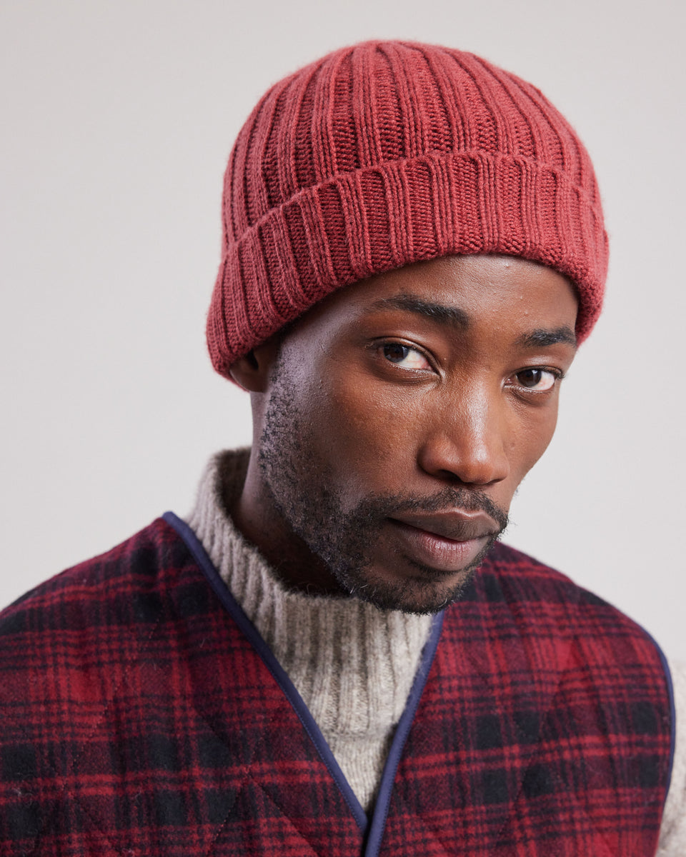 Bonnet Homme en laine & cachemire Cuivre - Image principale