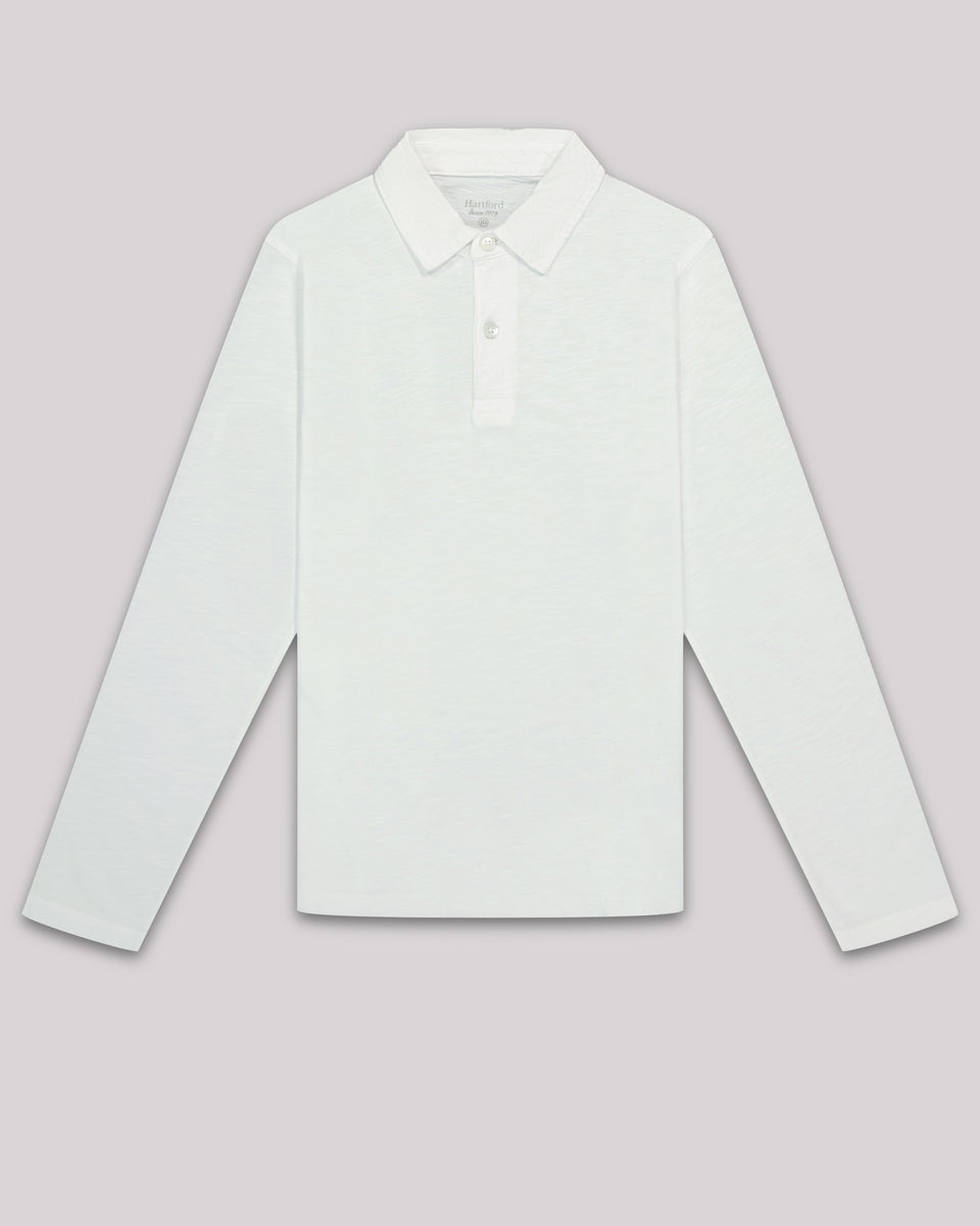 Polo Garcon en coton slub Blanc - Image principale