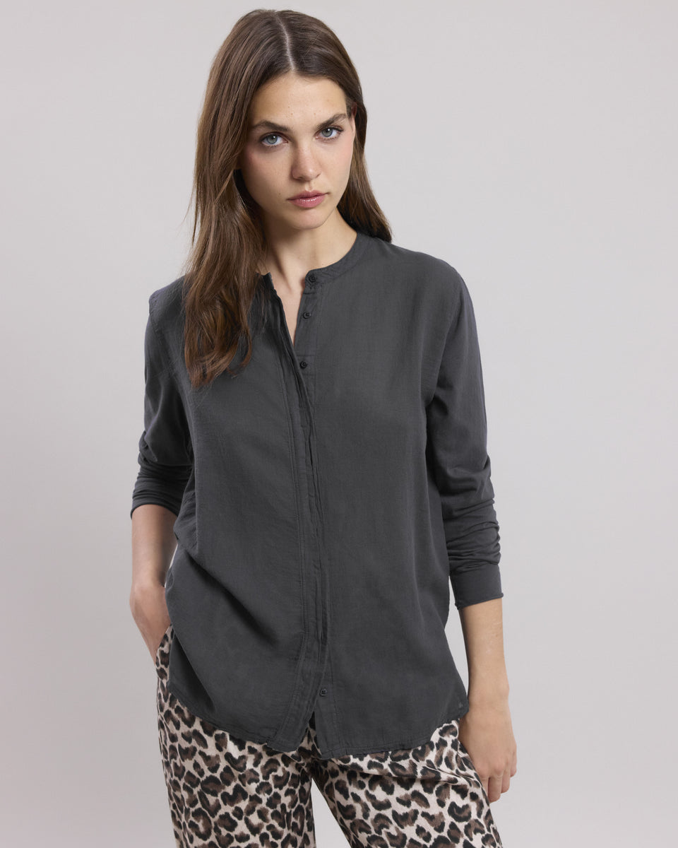 Chemise Femme en coton bi-matière Carbone Talva - Image principale