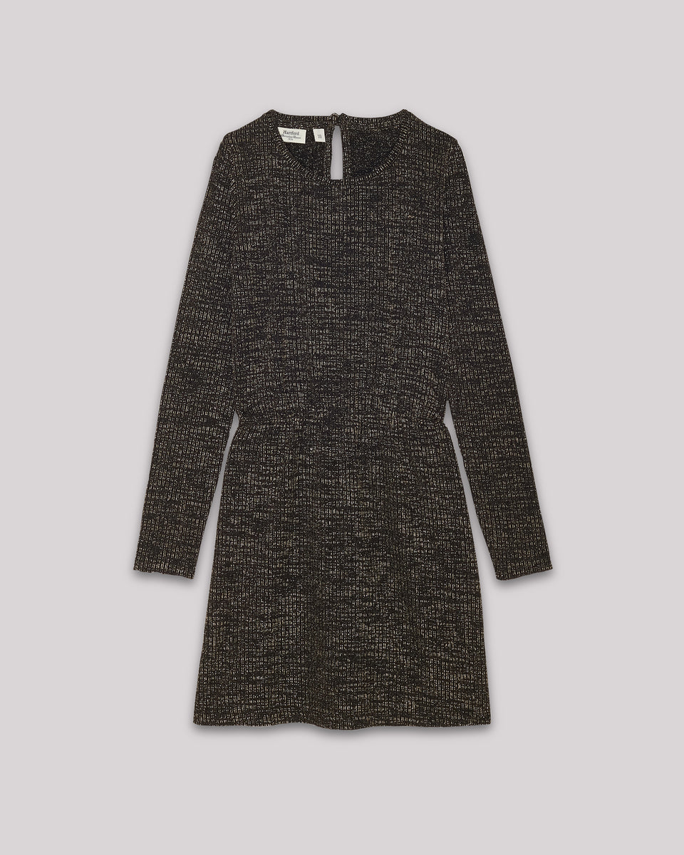 Robe Fille en viscose Noir & lurex doré Taki - Image principale