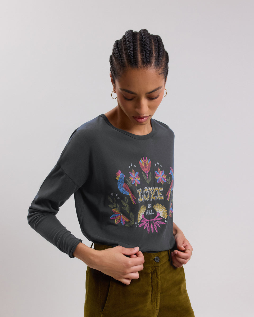 Tee shirt Femme en coton & modal Carbone Talove - Image principale