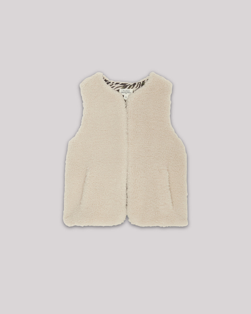 Gilet Fille en sherpa Naturel Venice - Image principale