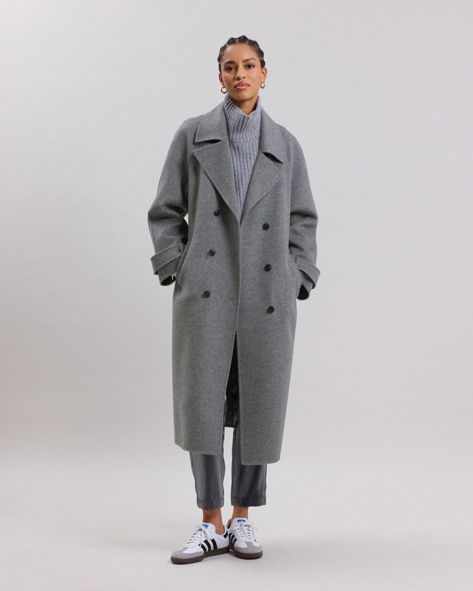 Trench Femme en laine double face Gris Valencia - Image principale