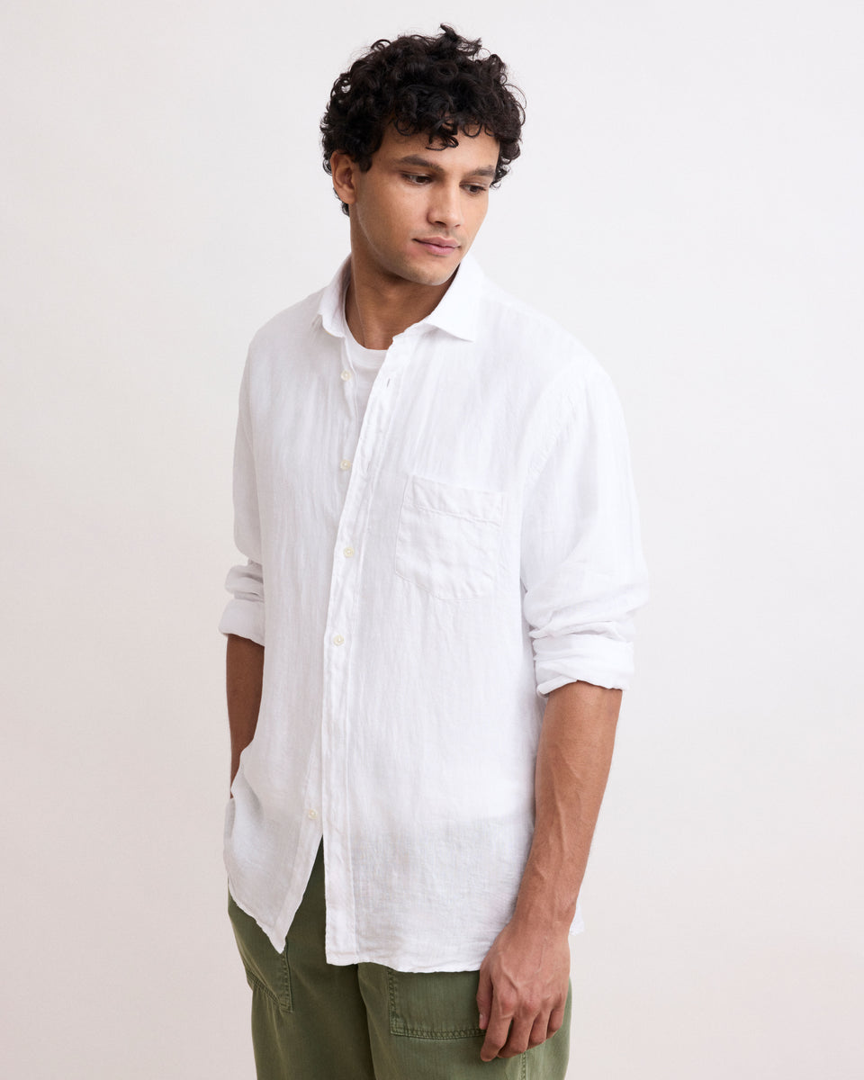 Chemise Homme en Lin Blanc Paul - Image 3