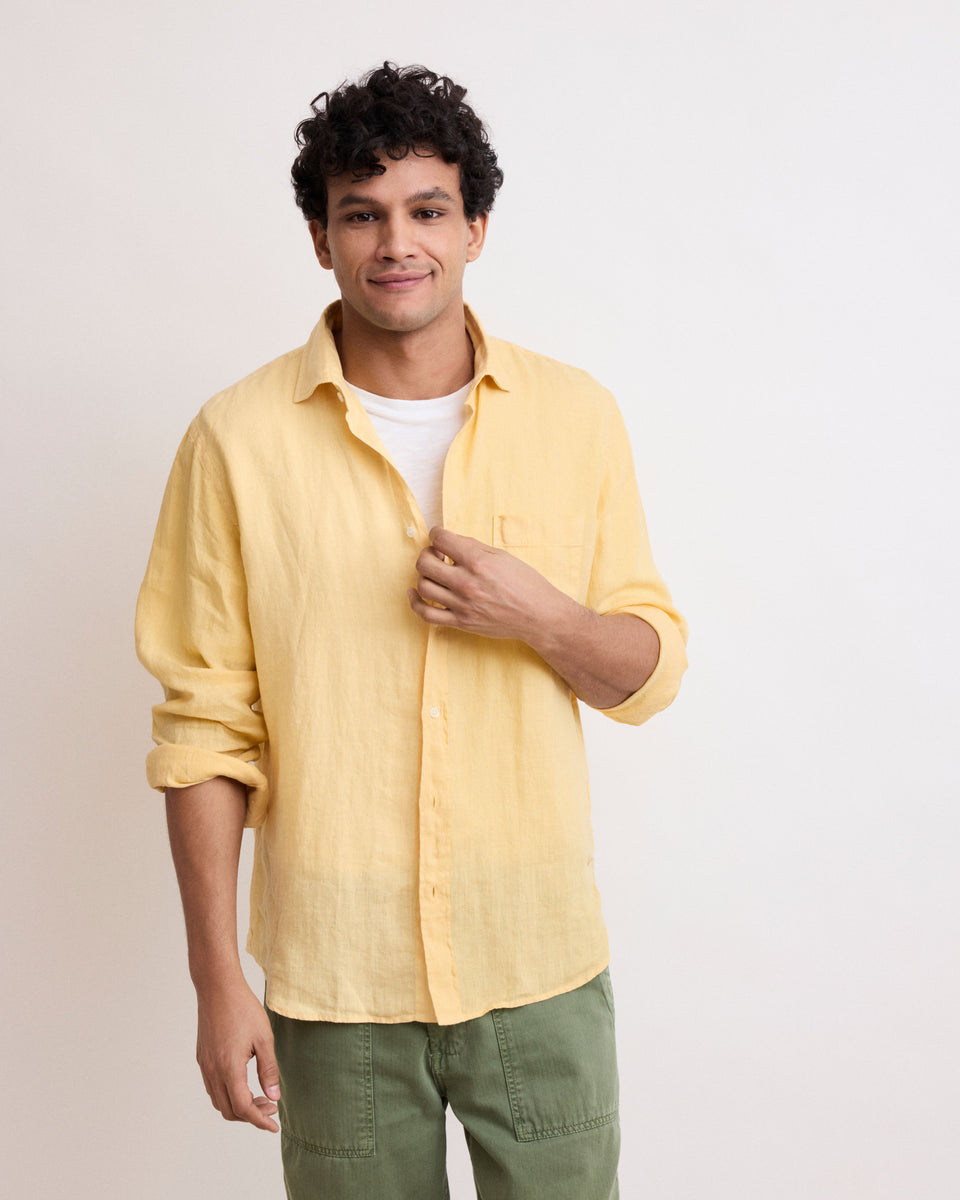 Paul Men's Yellow Linen Shirt - Image principale