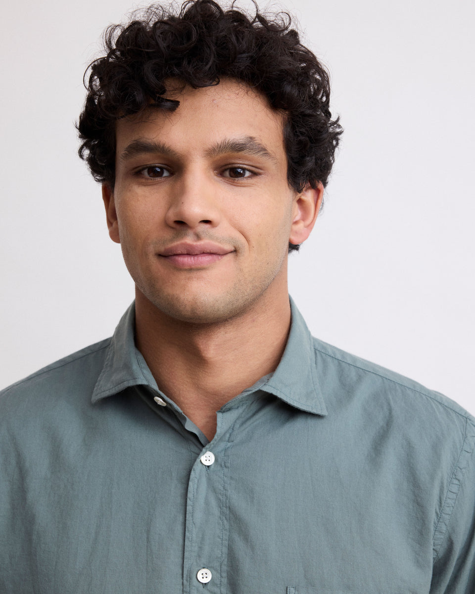 Paul Men's Military Green Cotton Voile Shirt - Image alternative