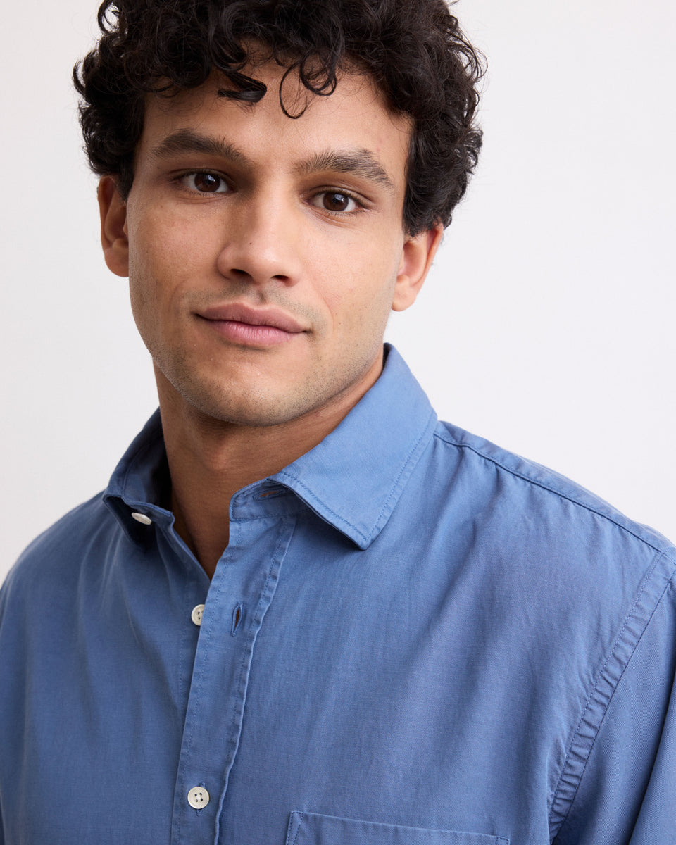 Camisa Paul de hombre de Tencel y algodón denim azul - Image 3