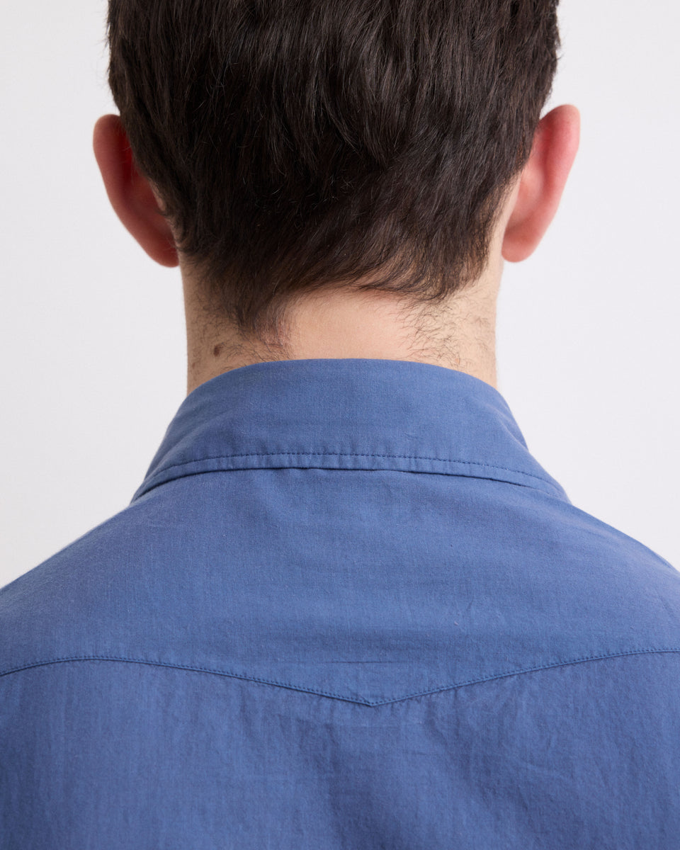 Camisa Storm de Voile de algodón azul cobalto para hombre - Image 3