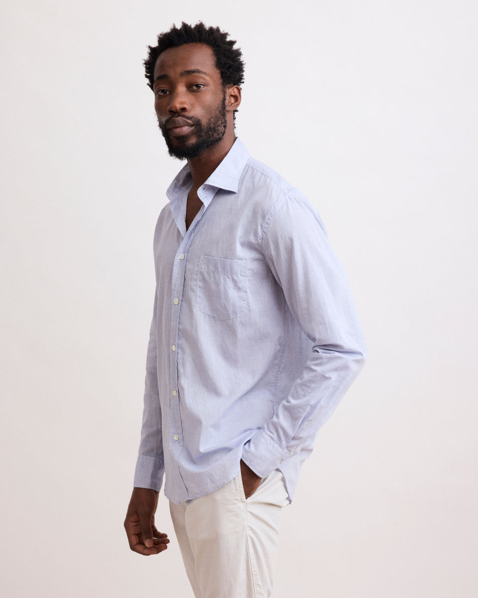 Chemise Homme en fil-à-fil Bleu Marine Paul - Image 3