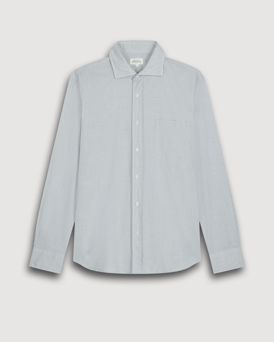 Chemise Homme en fil-à-fil Vert Militaire Paul - Image 3