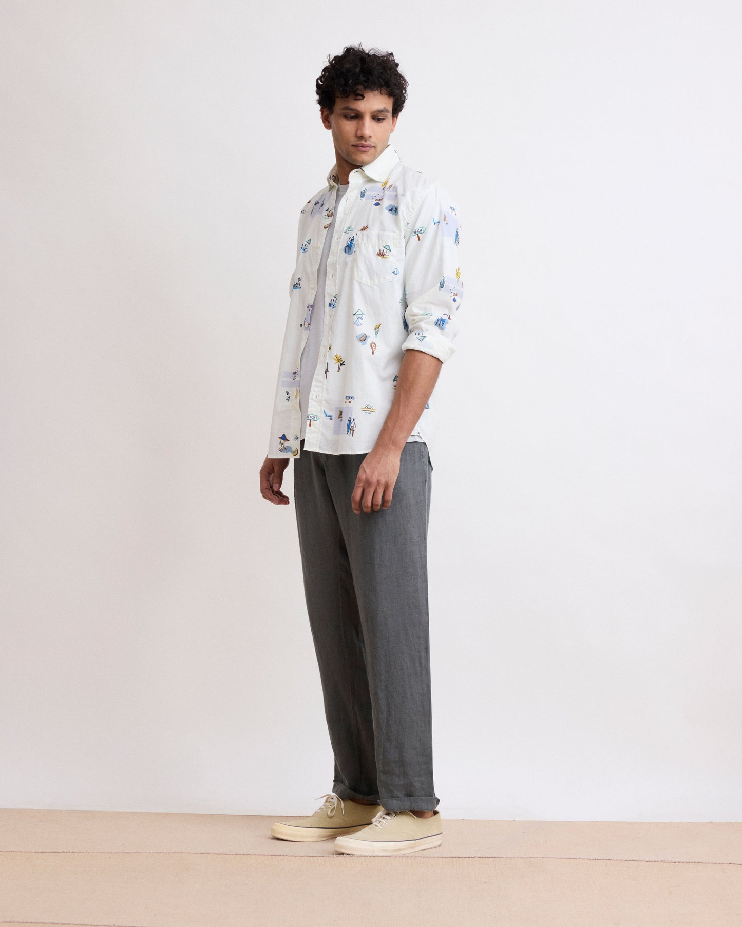Pantalon Homme en Lin Vert Eucalyptus Tanker