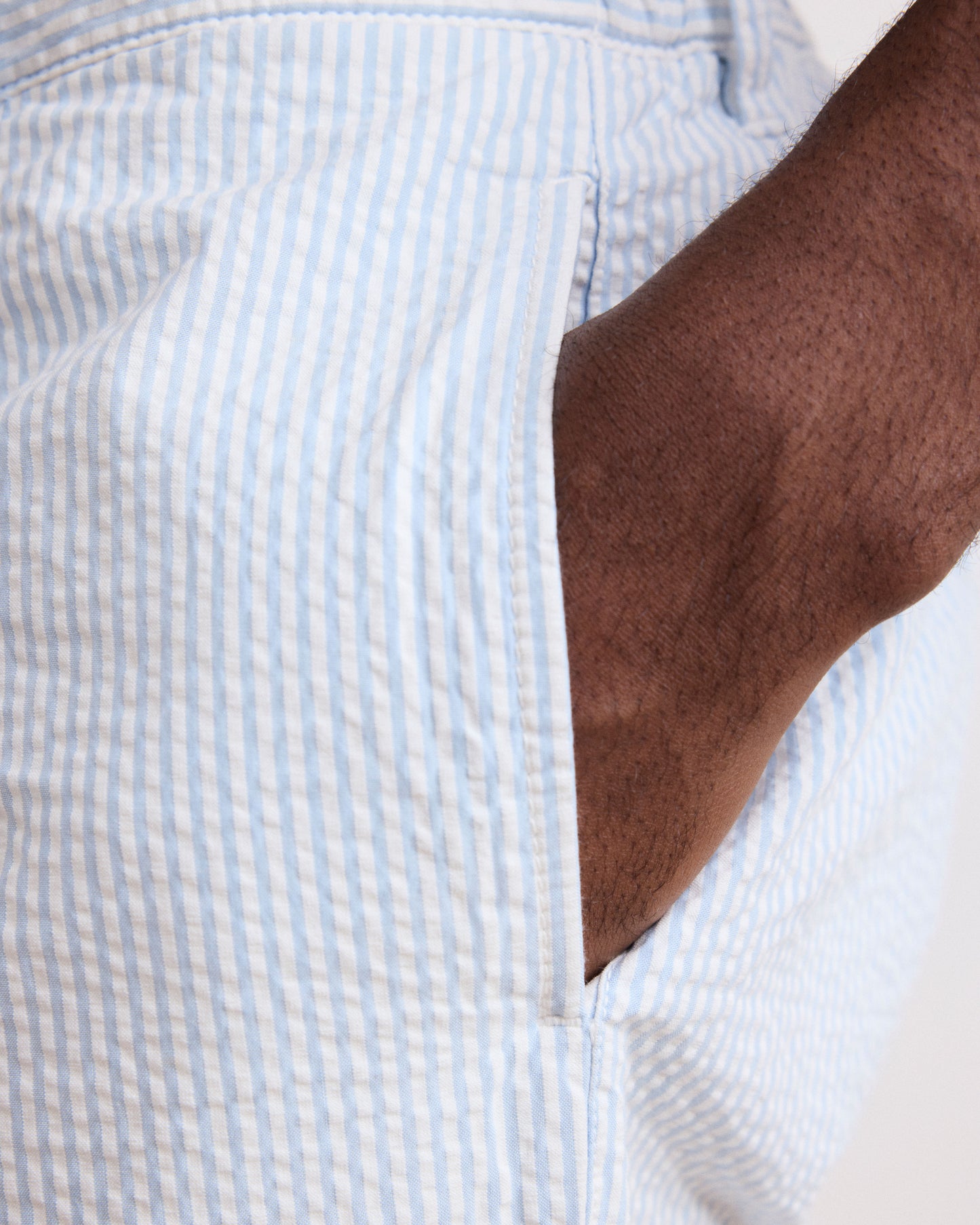 Pantalon Homme en Seersucker Bleu Ciel Tanker