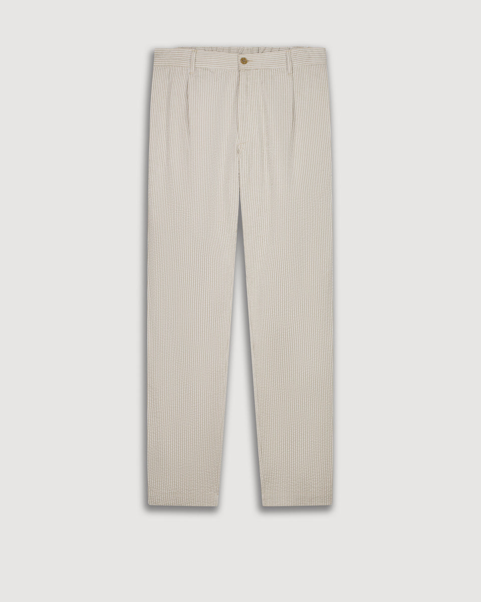 Pantalon Homme en Seersucker Beige Tanker - Image 3