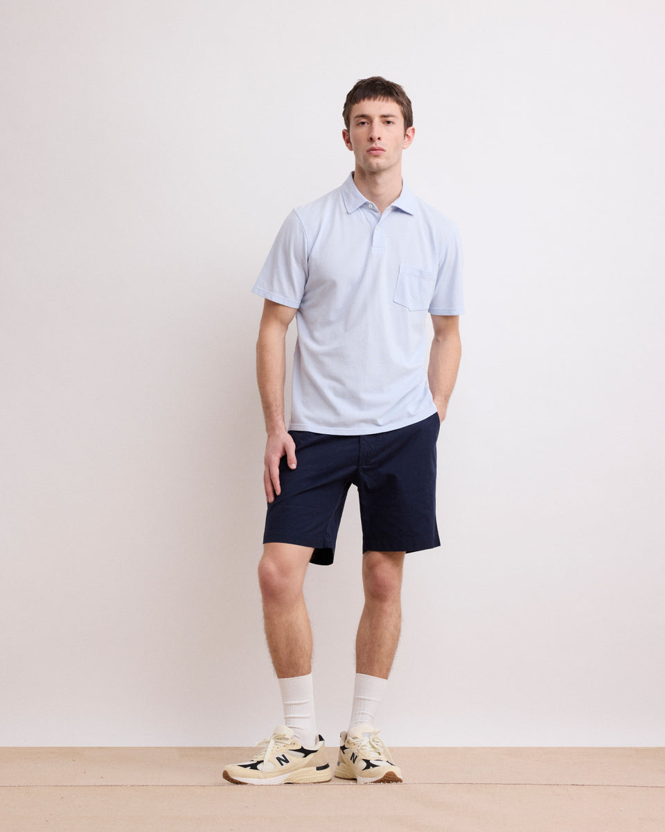 Byron Men's Navy Blue Light Chino Shorts - Image principale