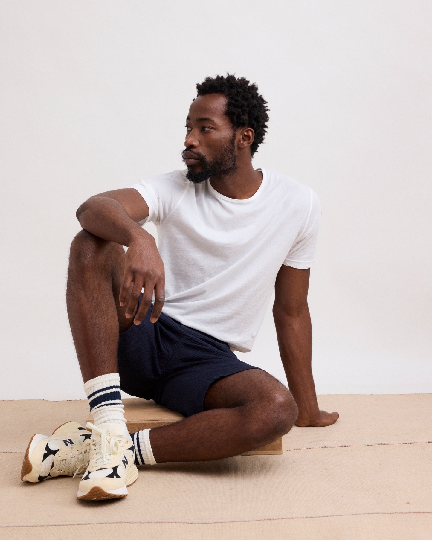 T-Shirt Homme en Jersey De Coton Léger Blanc Light Crew