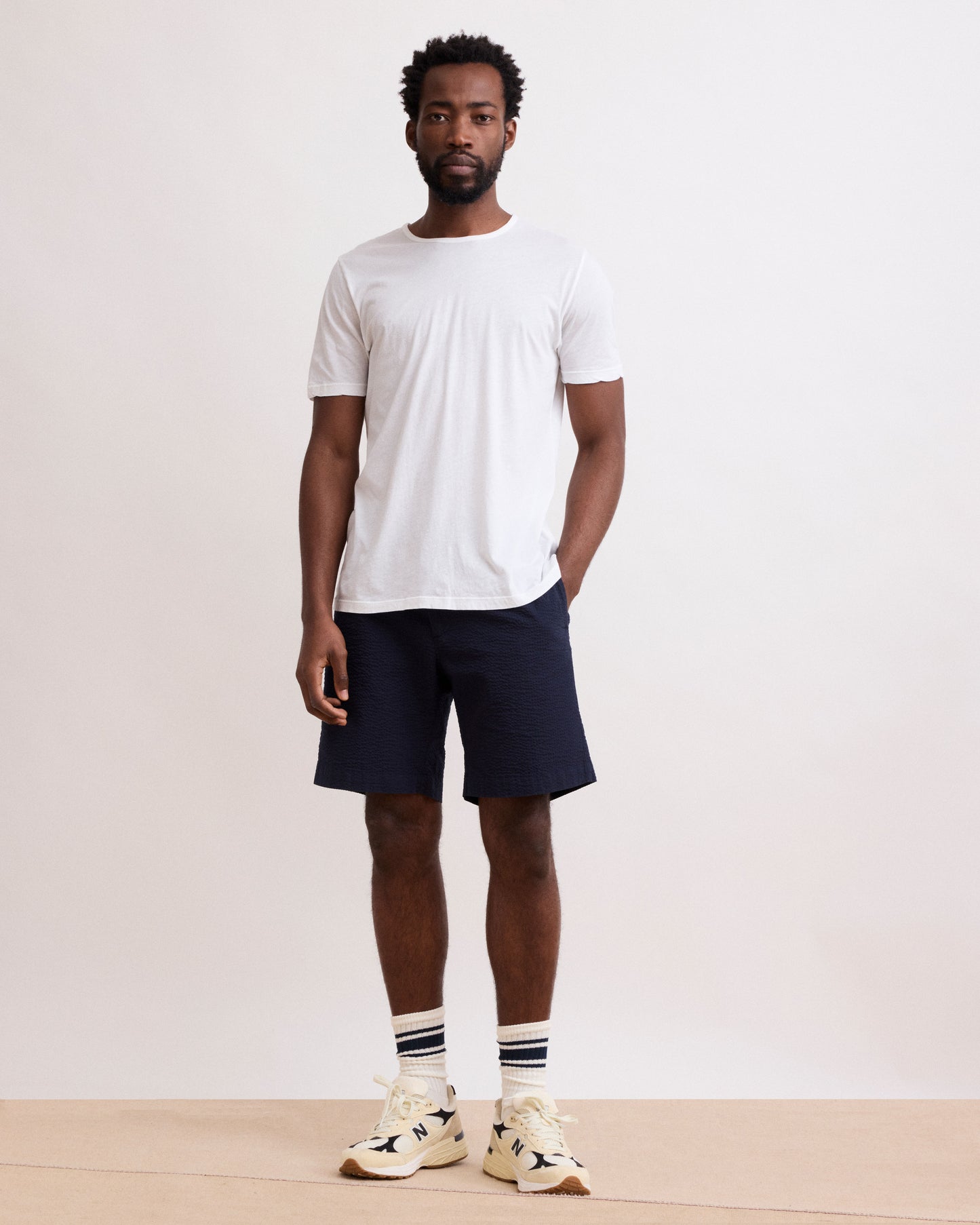T-Shirt Homme en Jersey De Coton Léger Blanc Light Crew