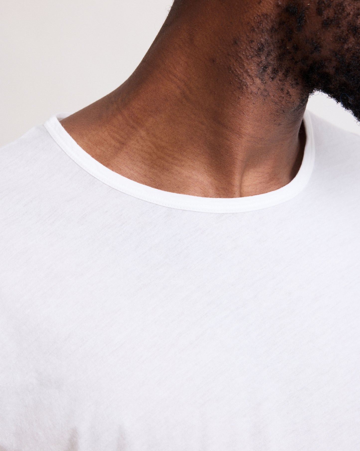 T-Shirt Homme en Jersey De Coton Léger Blanc Light Crew