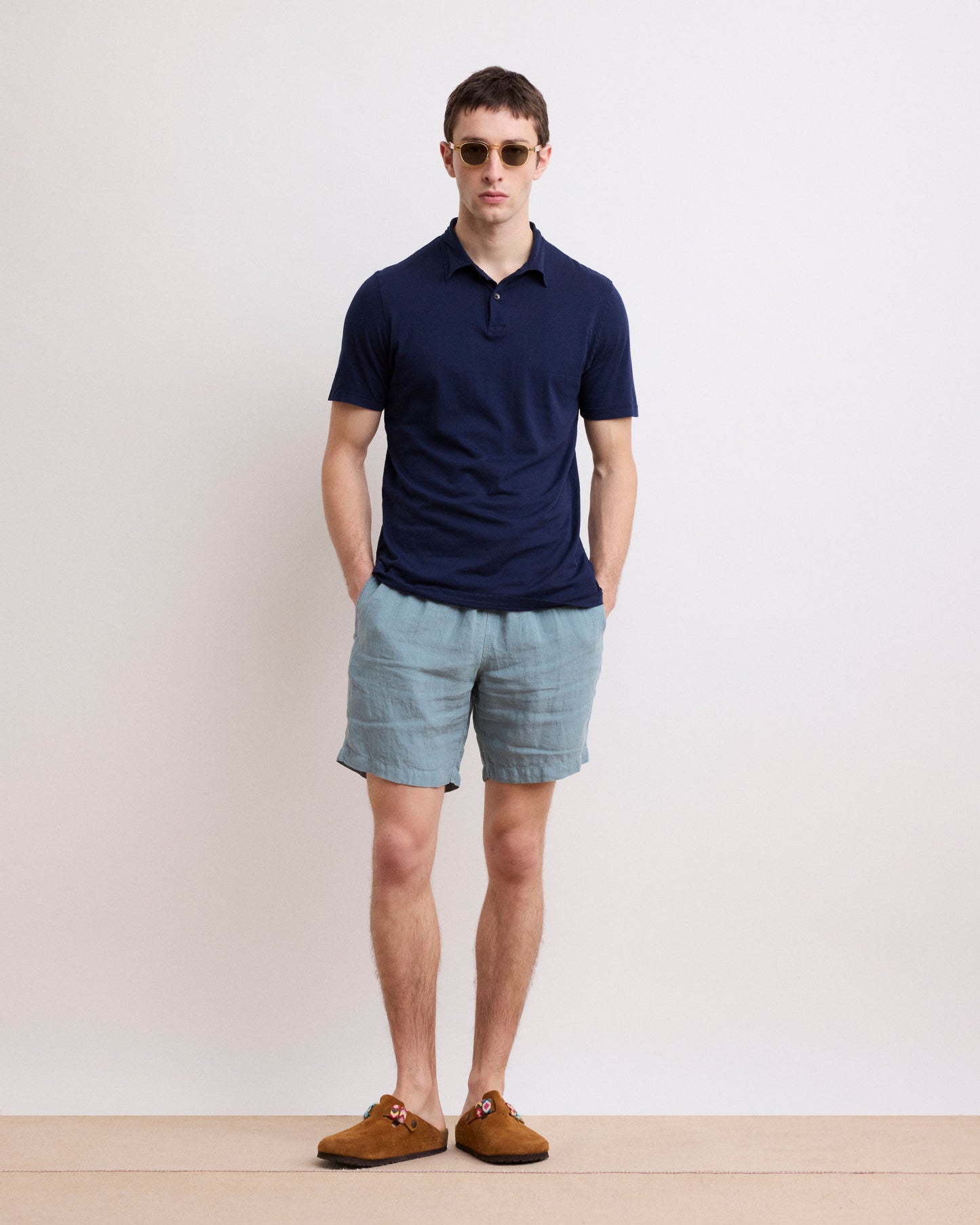 Polo Homme en Jersey De Coton Léger Bleu Marine Light Polo