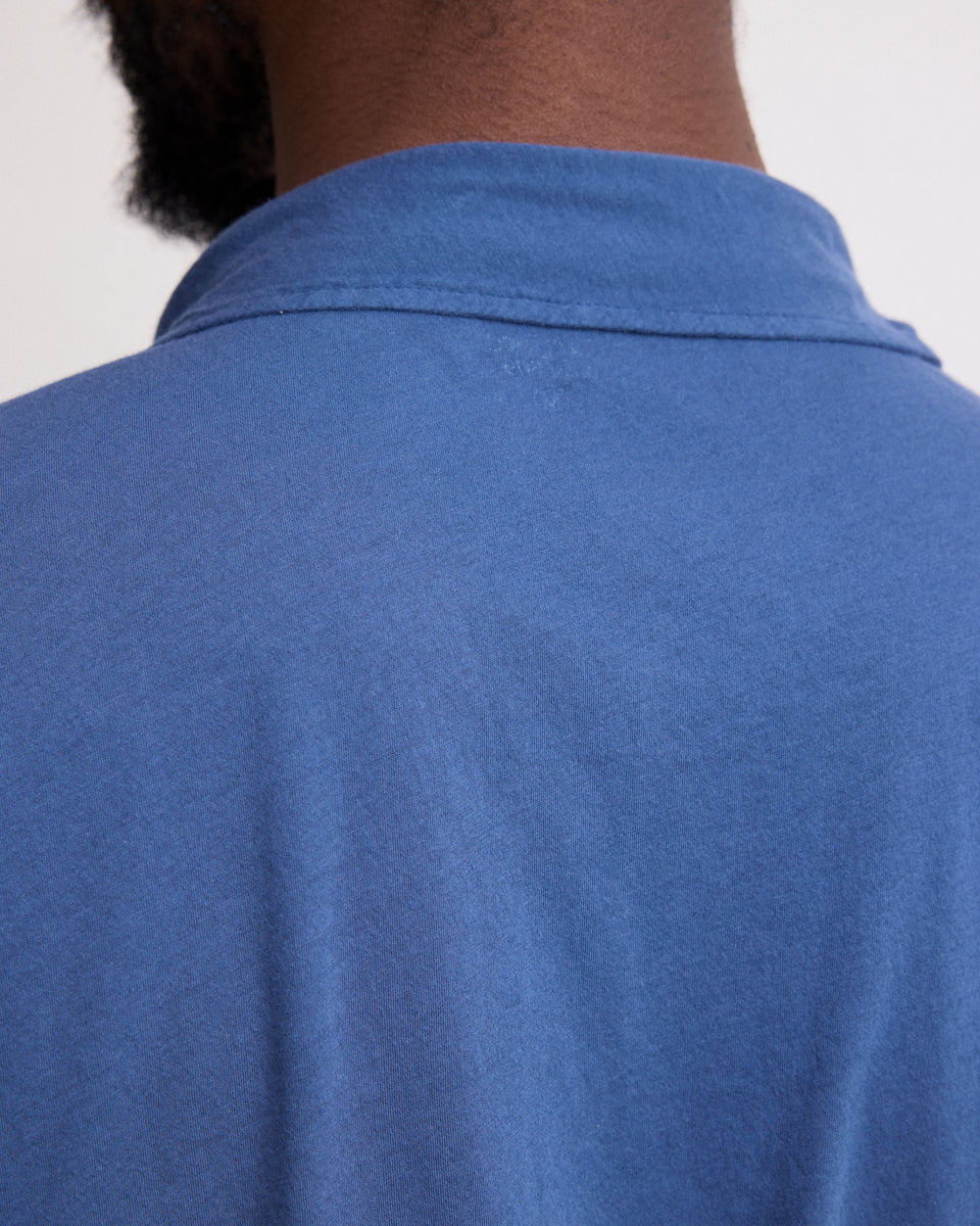 Polo de punto de algodón ligero para hombre Azul cobalto Polo ligero - Image 3