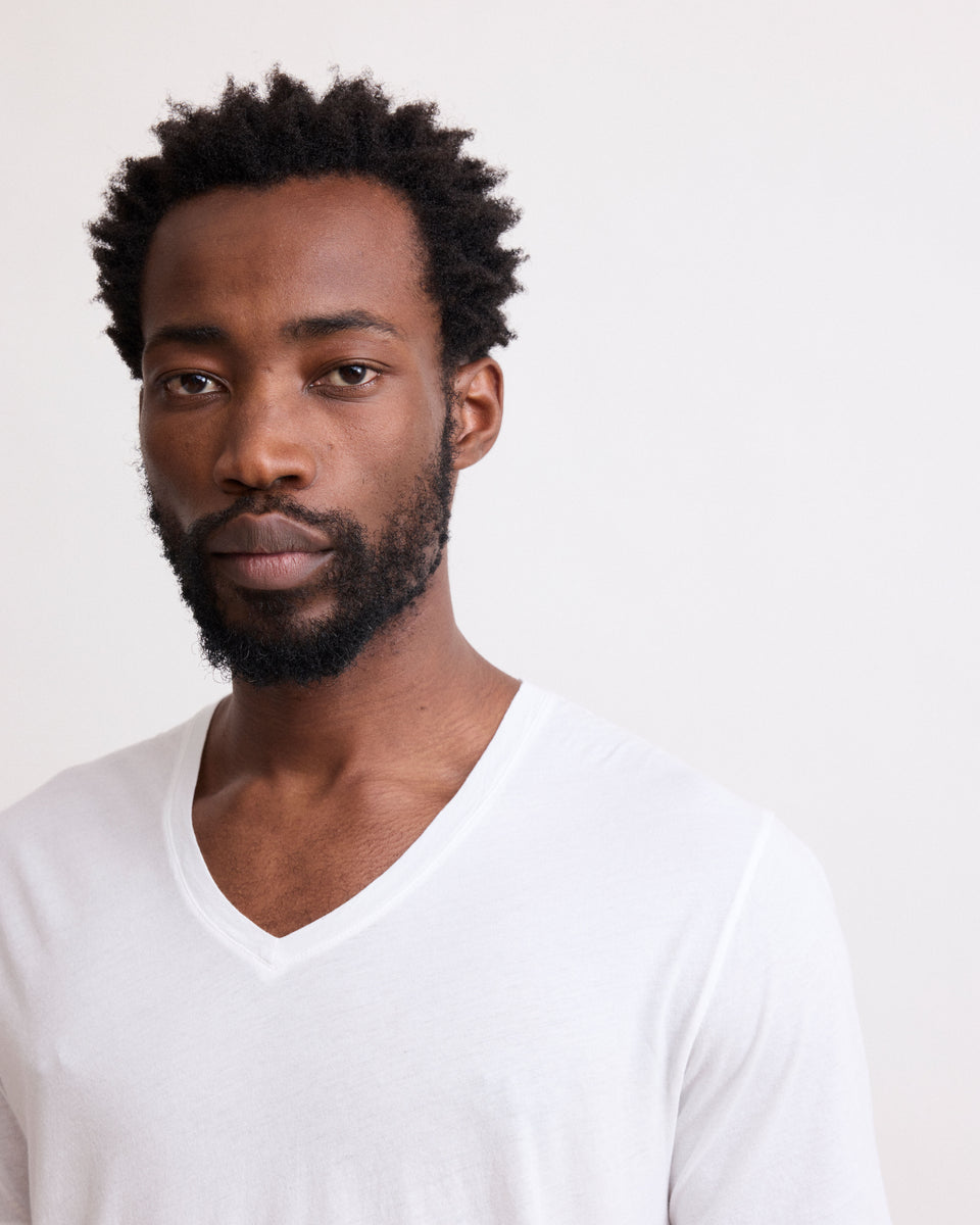 Light Vee Men's White Light Jersey T-shirt - Image alternative