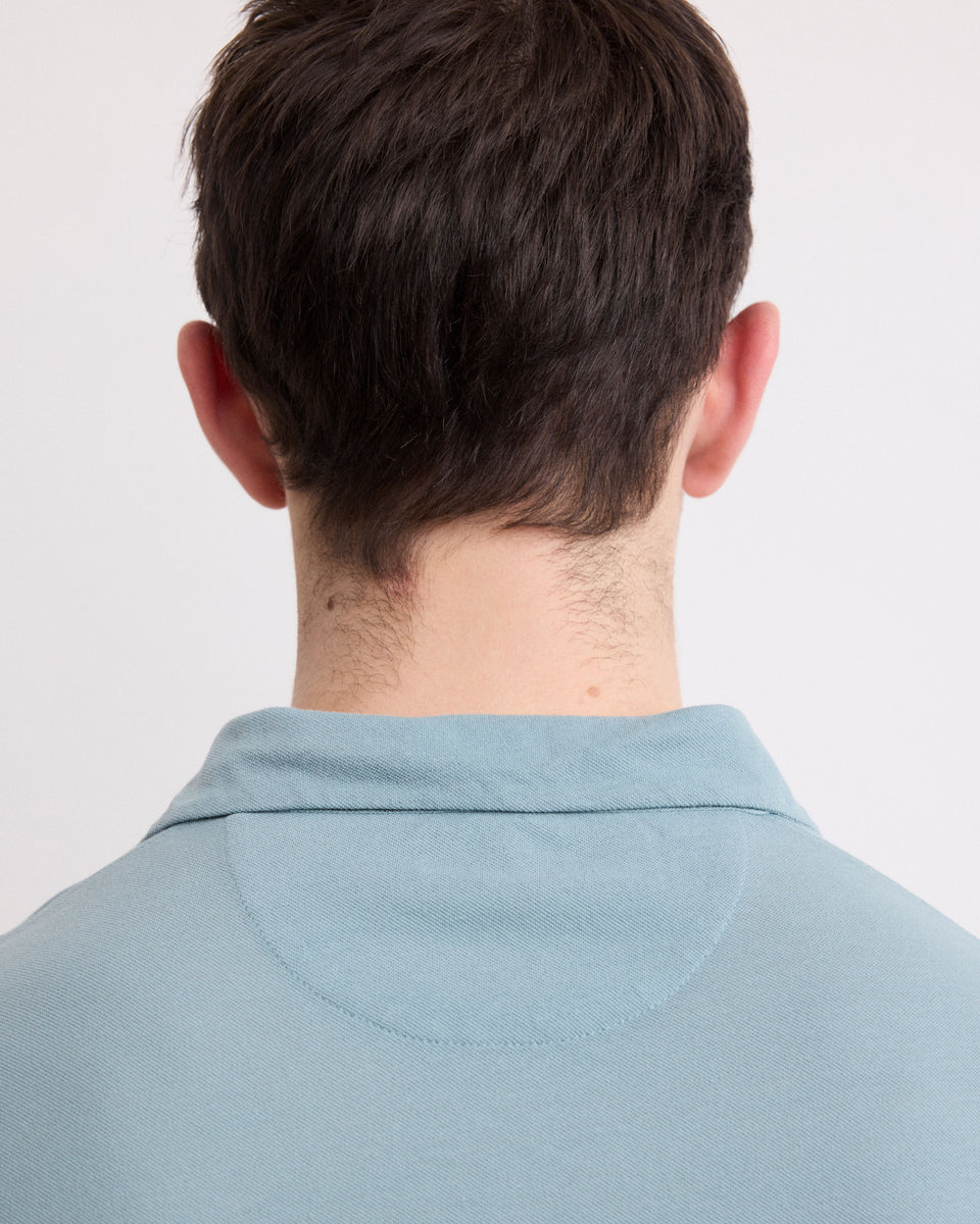 Men's Celadon Green Piqué Cotton Polo - Image 3