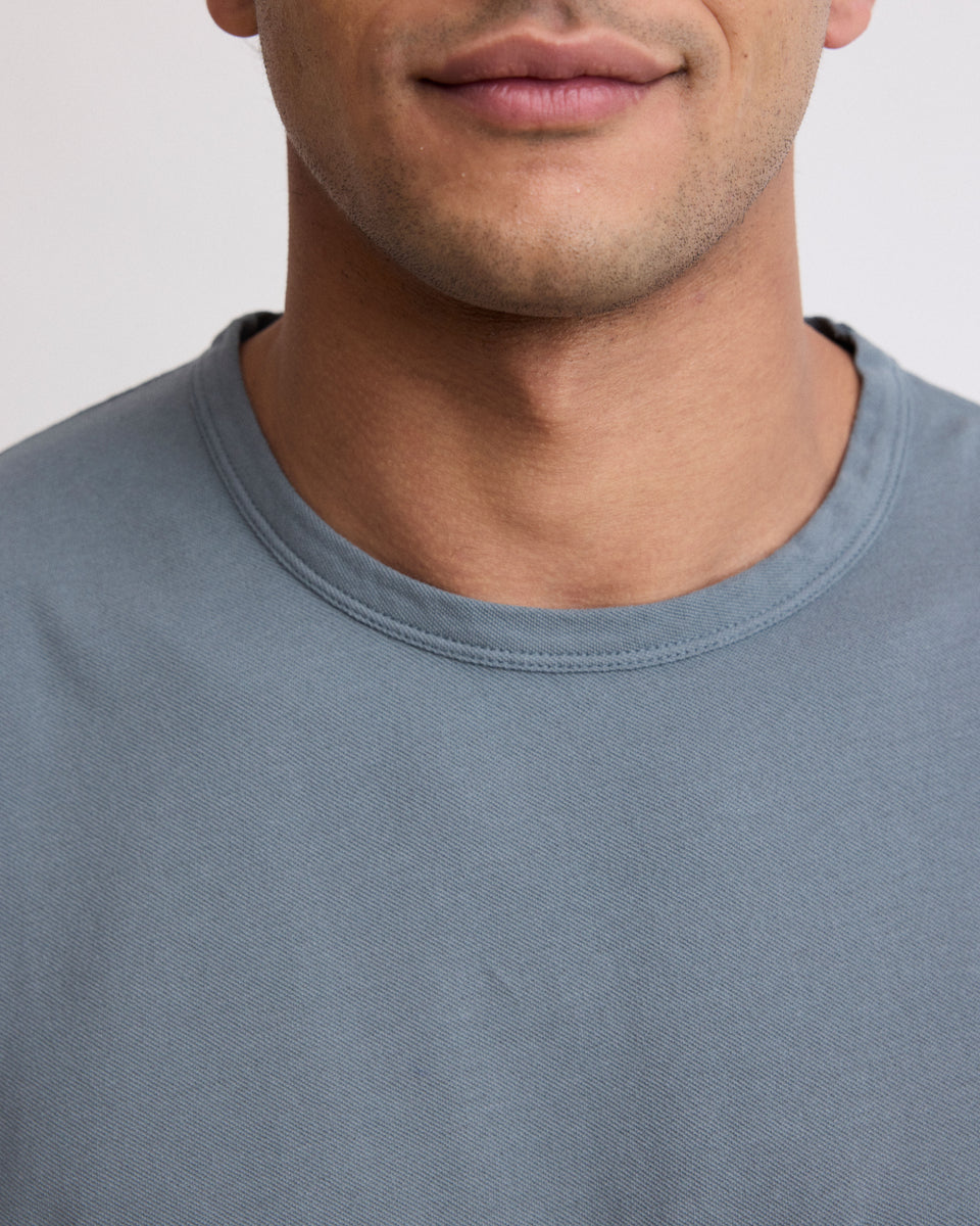 Camiseta de piqué de algodón verde oliva para hombre - Image 3