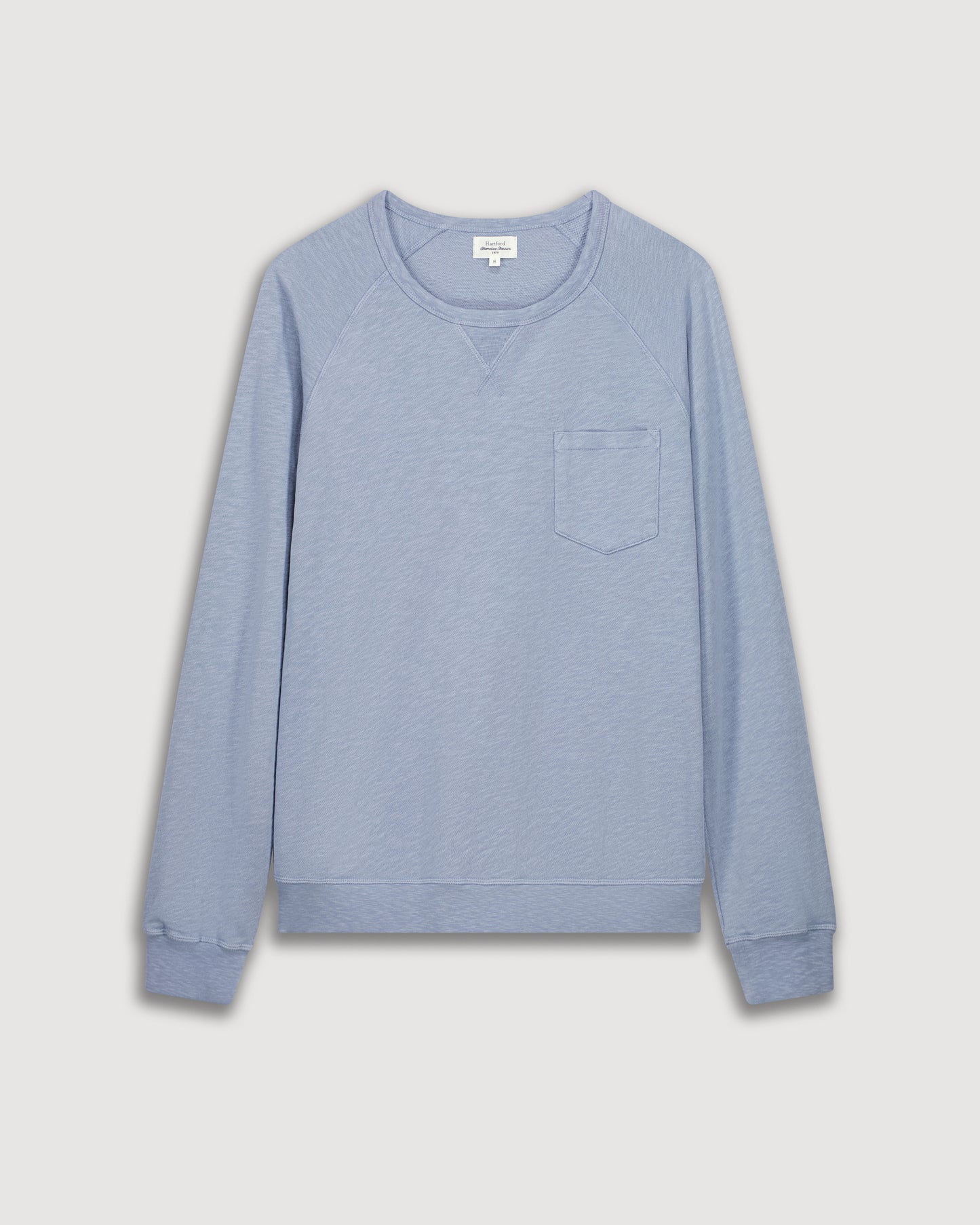 Sweatshirt Homme en Coton Flammé Bleu Pocket