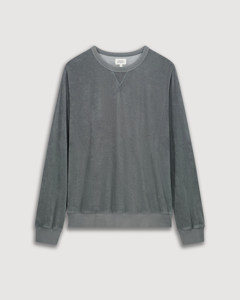Sweatshirt Homme en Éponge Vert Olive - Image 3