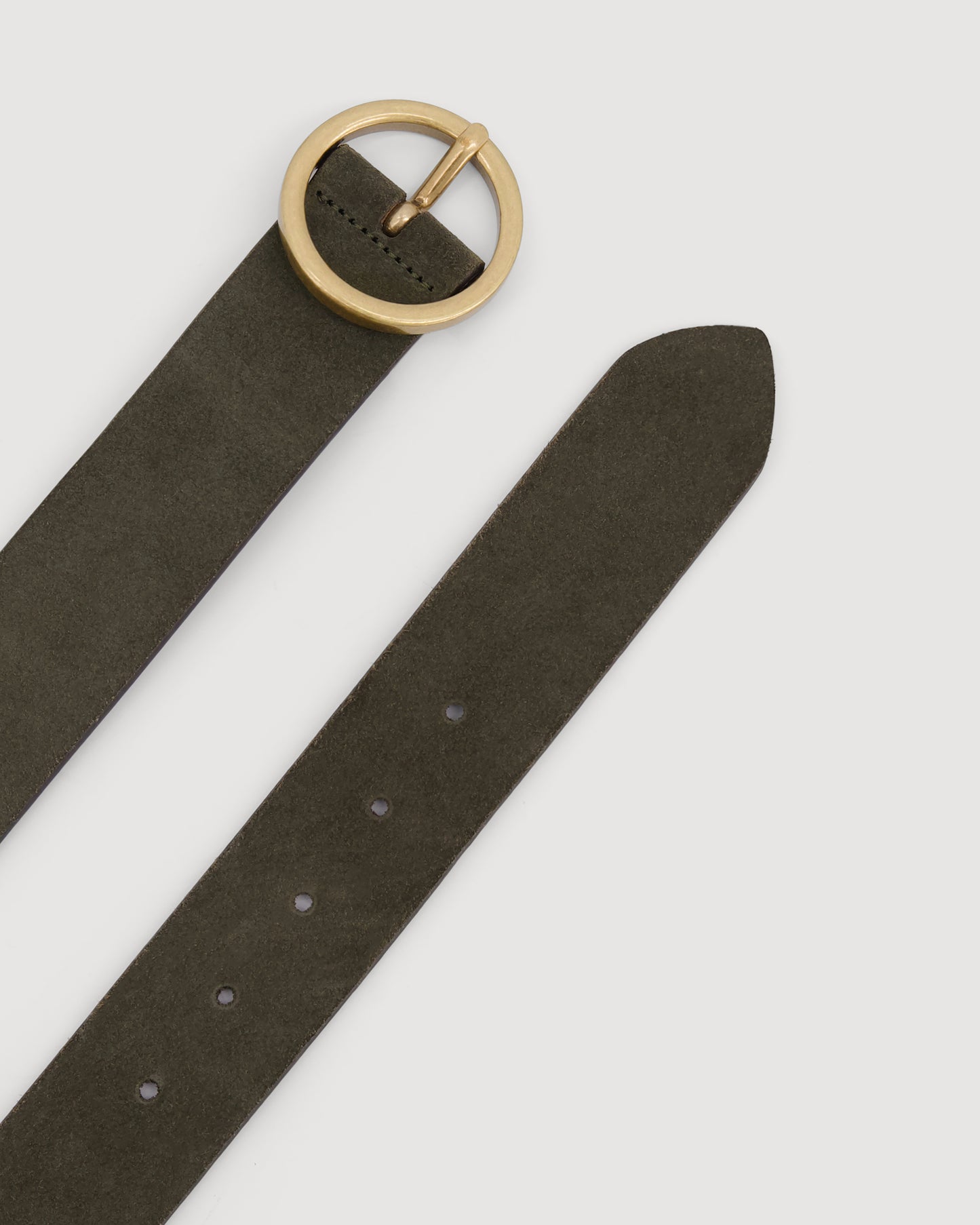 Aronde Women's Army Green Suede Leather Belt
