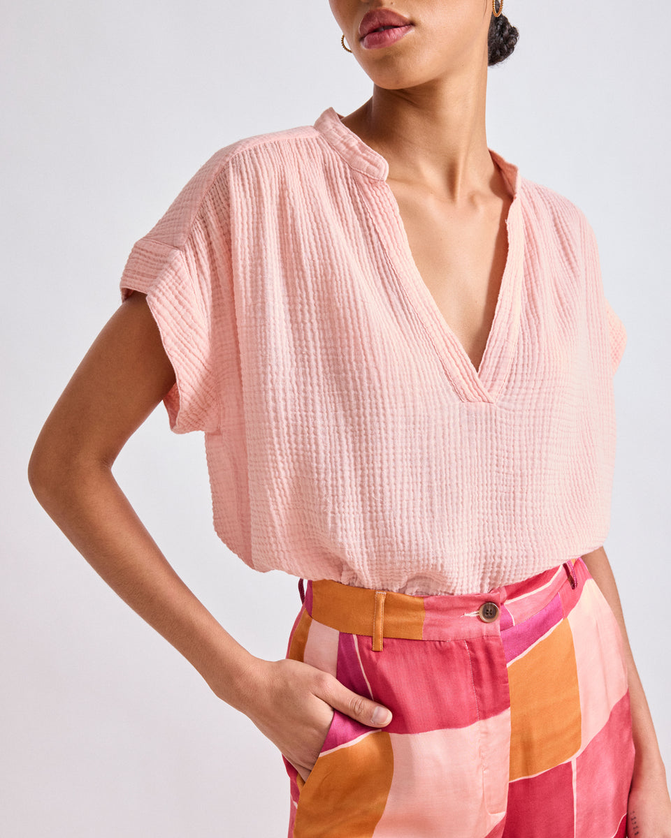 Top Femme en Gaze de Coton Rose Casta - Image 3