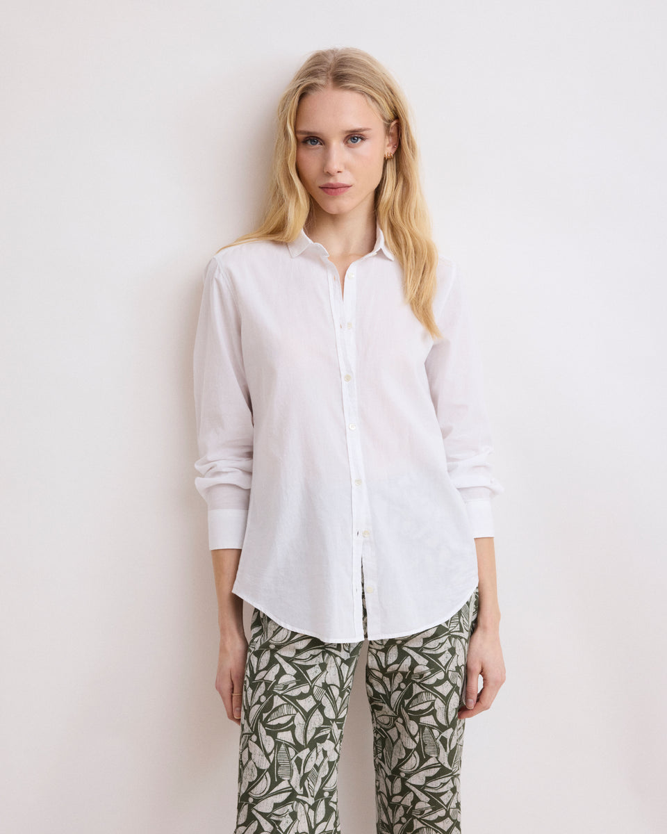 Camisa blanca de voile de algodón Corazon para mujer - Image alternative