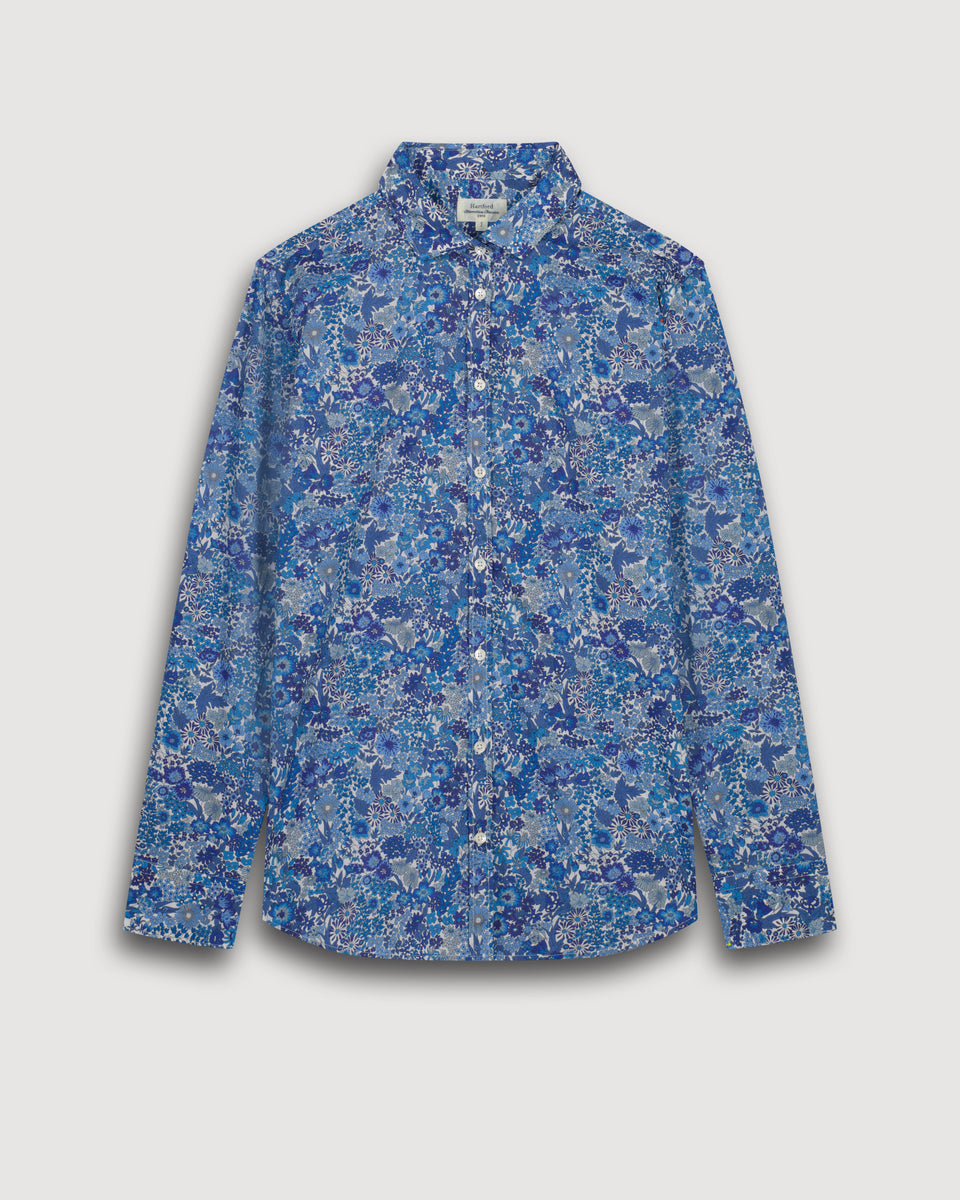 Chemise Femme en Coton Imprimé Liberty Bleu Corazon - Image 3