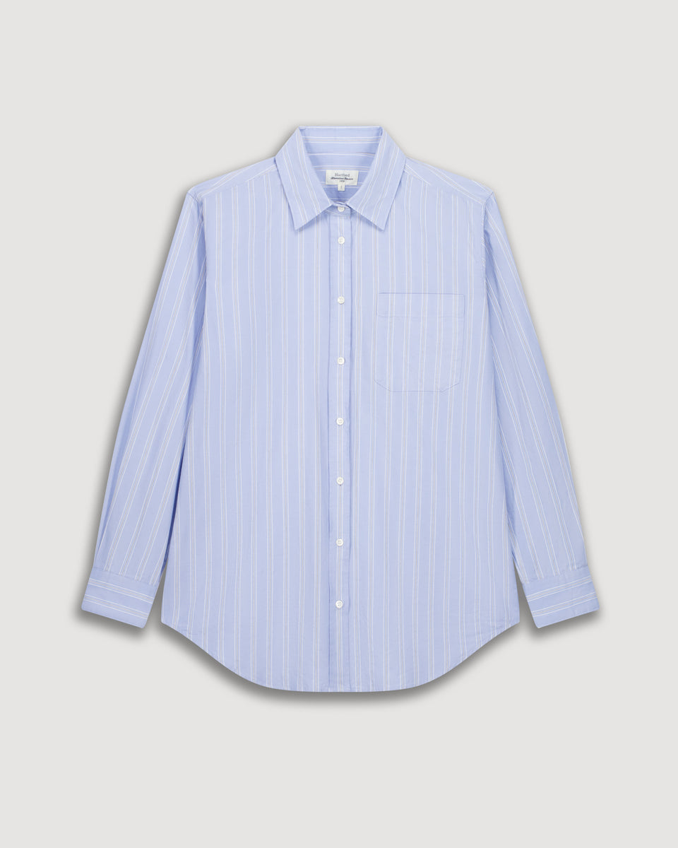 Chemise Femme en Voile de Coton Rayé Bleu & Blanc Cover - Image 3